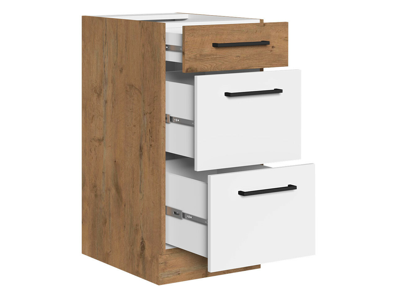 Modularna omarica s predali Wood White 139
