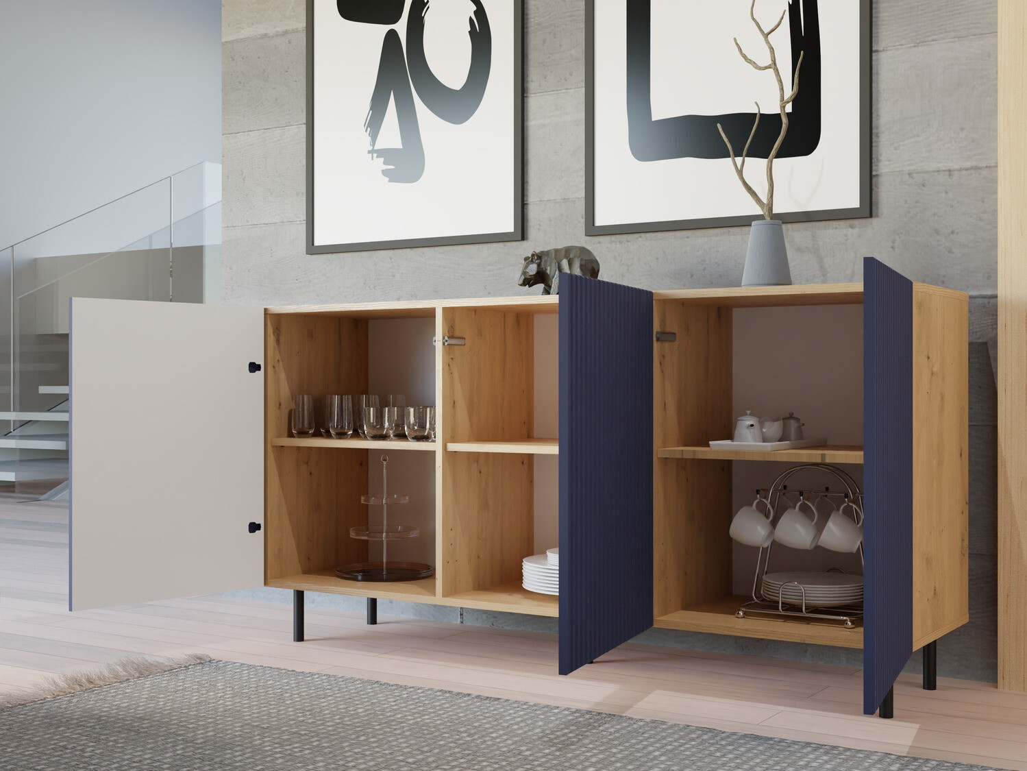 Omarica Romseru 102 (Modra + Artisan hrast)