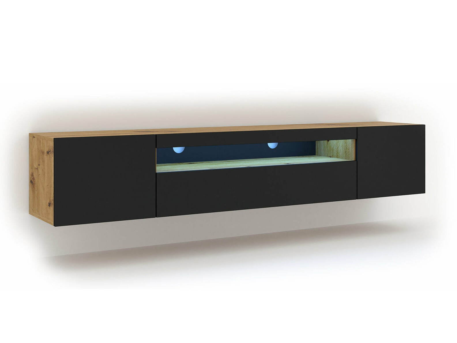 TV-omarica Morteo 104 (Artisan hrast + Črna)