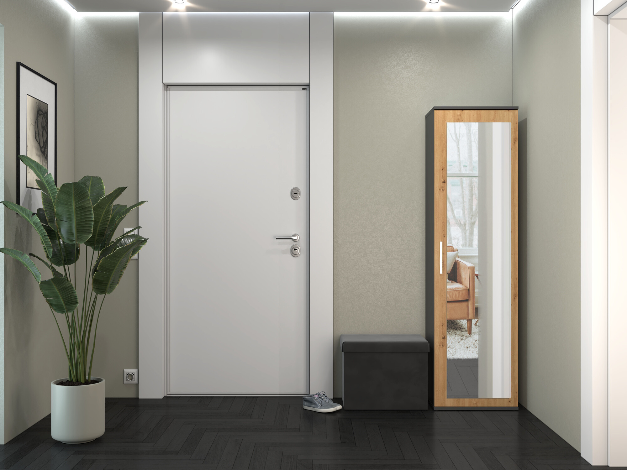 Garderobna omara Mandeville 127 (Artisan hrast + Antracit)