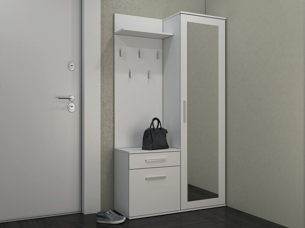 Komplet za predsobo Mandeville 126 (Mat bela)