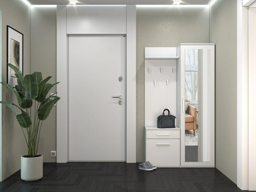 Komplet za predsobo Mandeville 126 (Mat bela)