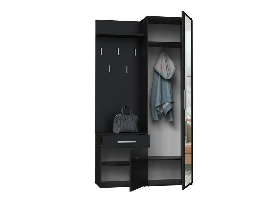 Komplet za predsobo Mandeville 126 (Mat črna)