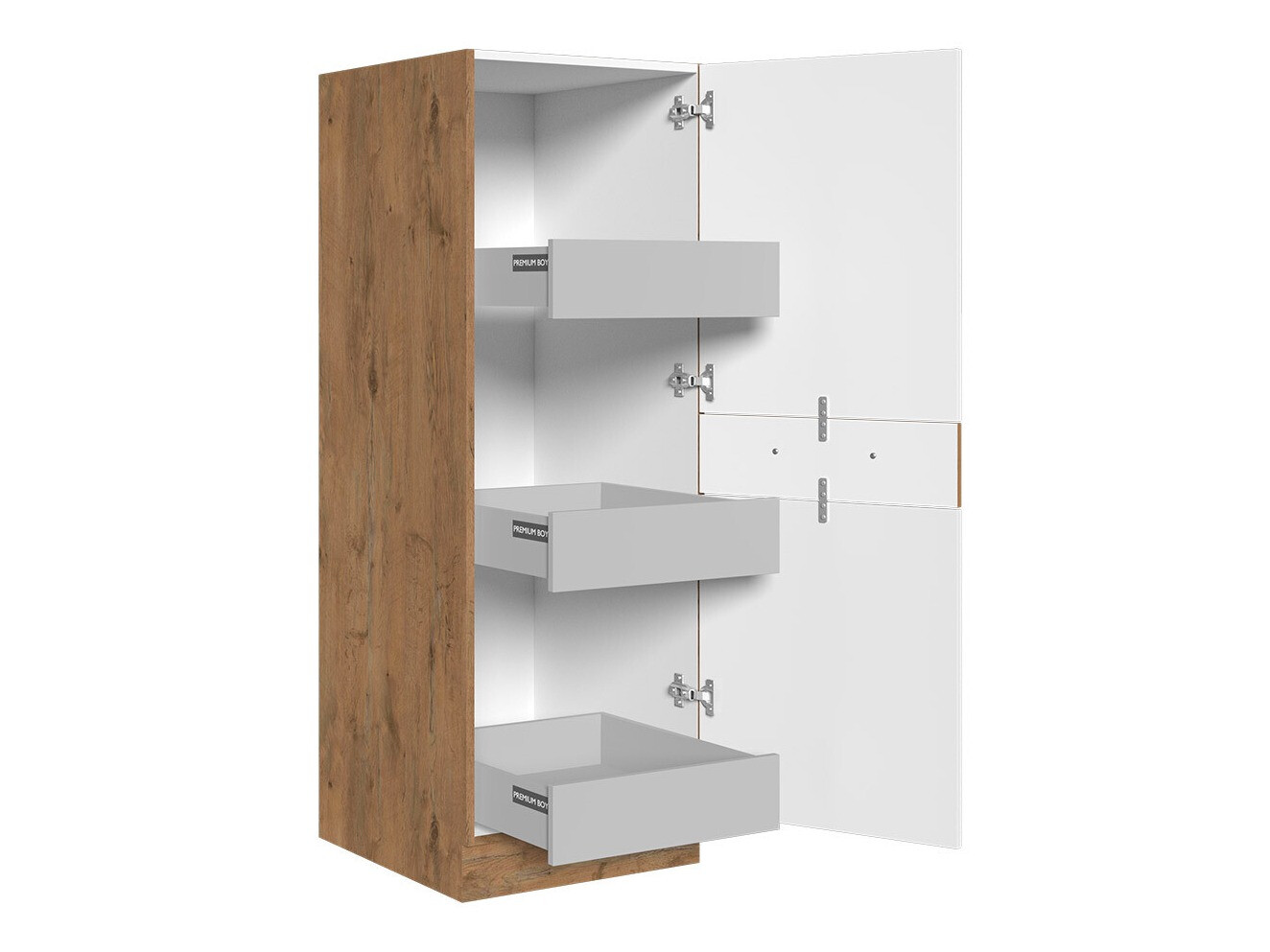 Modularna omarica s predalom in vrati Wood White 100