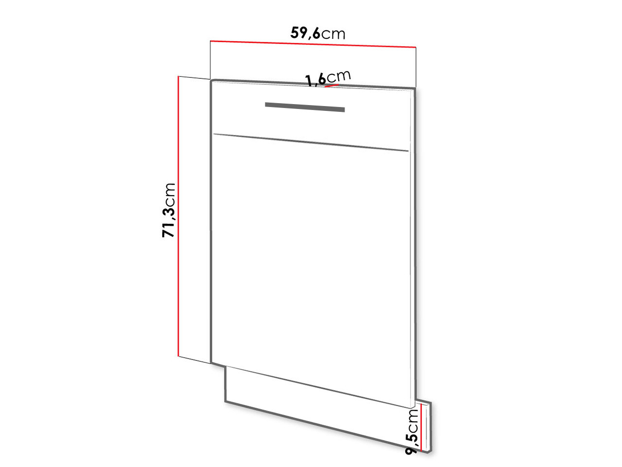 Vrata pomivalnega stroja Wood Dark 114