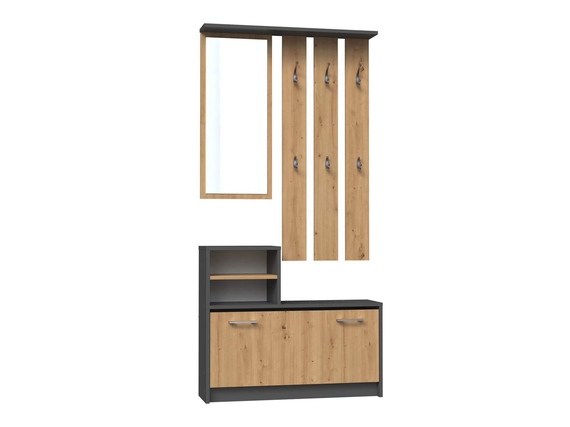 Komplet za predsobo Mandeville 144 (Artisan hrast + Antracit)