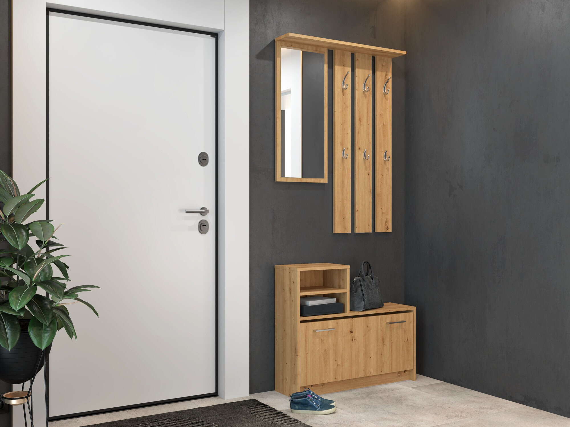 Komplet za predsobo Mandeville 144 (Artisan hrast)