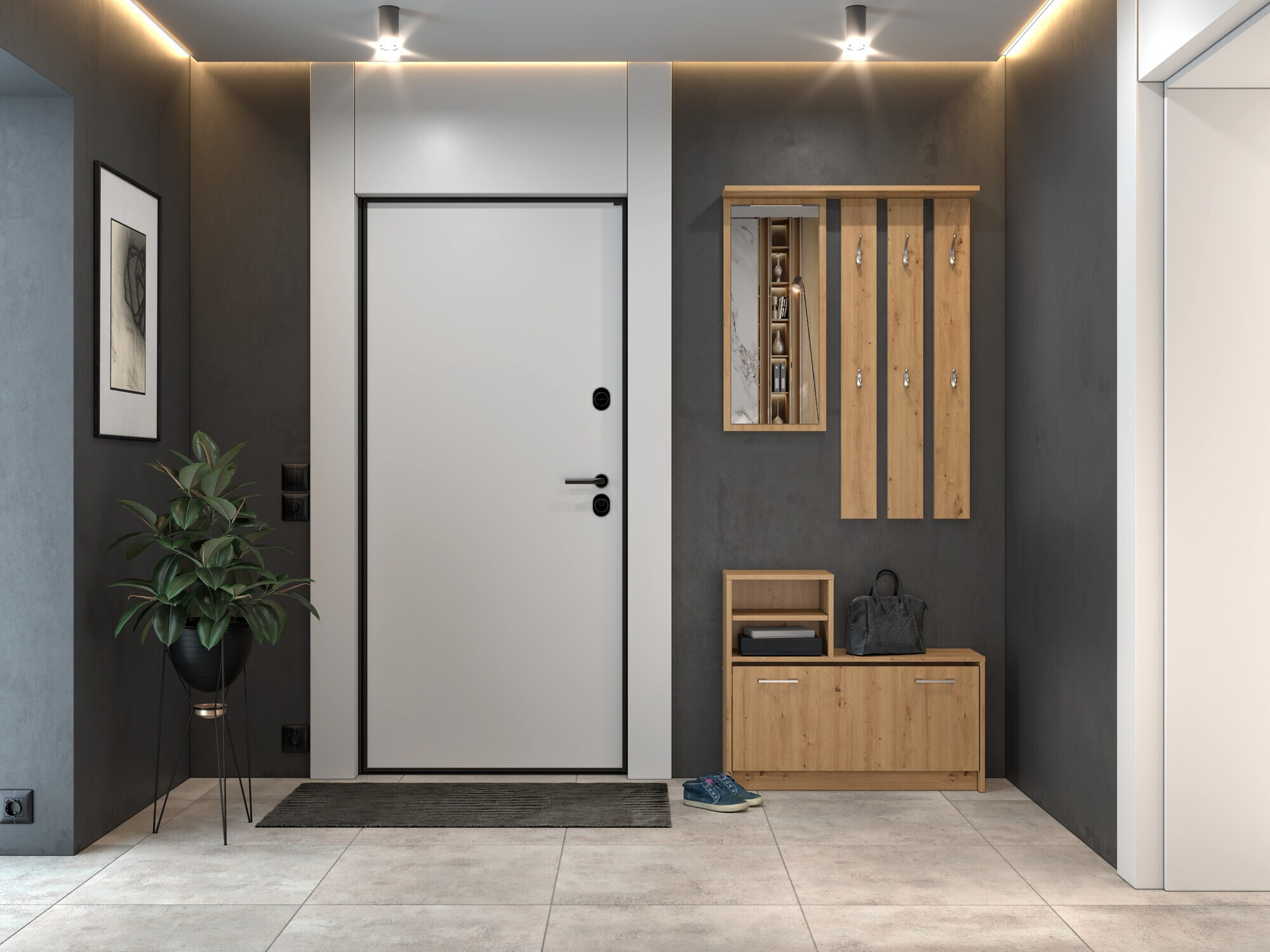 Komplet za predsobo Mandeville 144 (Artisan hrast)