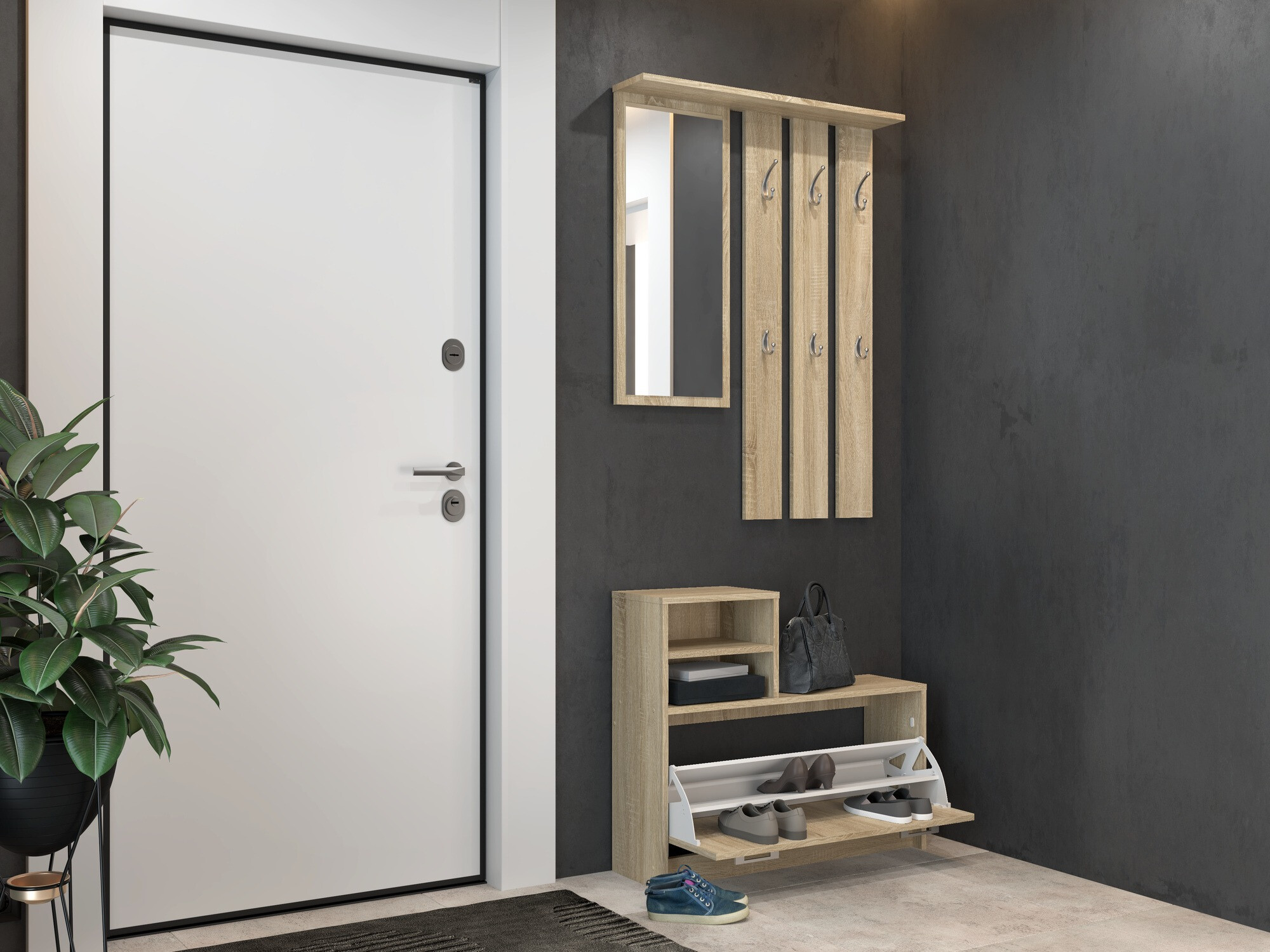 Komplet za predsobo Mandeville 144 (Sonoma hrast)