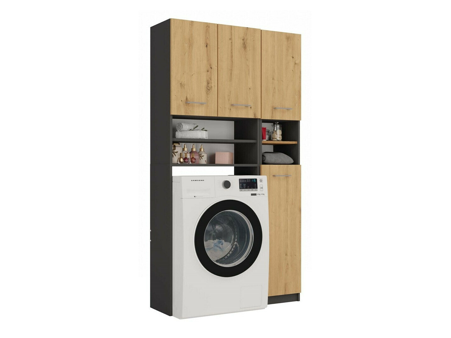 Kopalniški poličnik Mandeville 128 (Antracit + Artisan hrast)