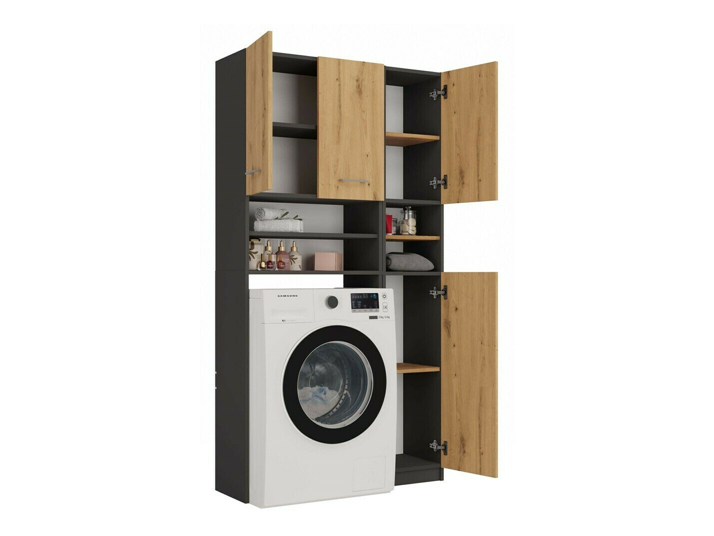 Kopalniški poličnik Mandeville 128 (Antracit + Artisan hrast)