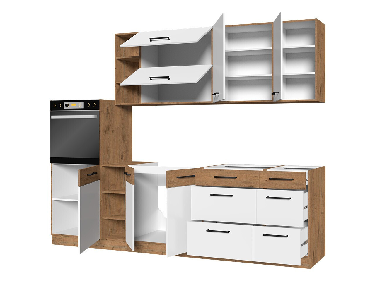Modularni kuhinjski komplet Wood White 136