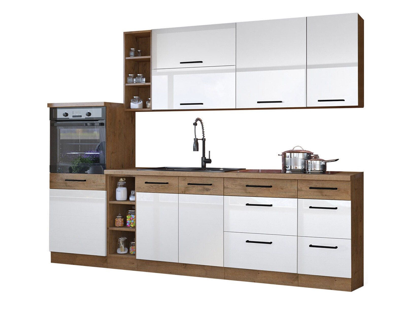 Modularni kuhinjski komplet Wood White 136