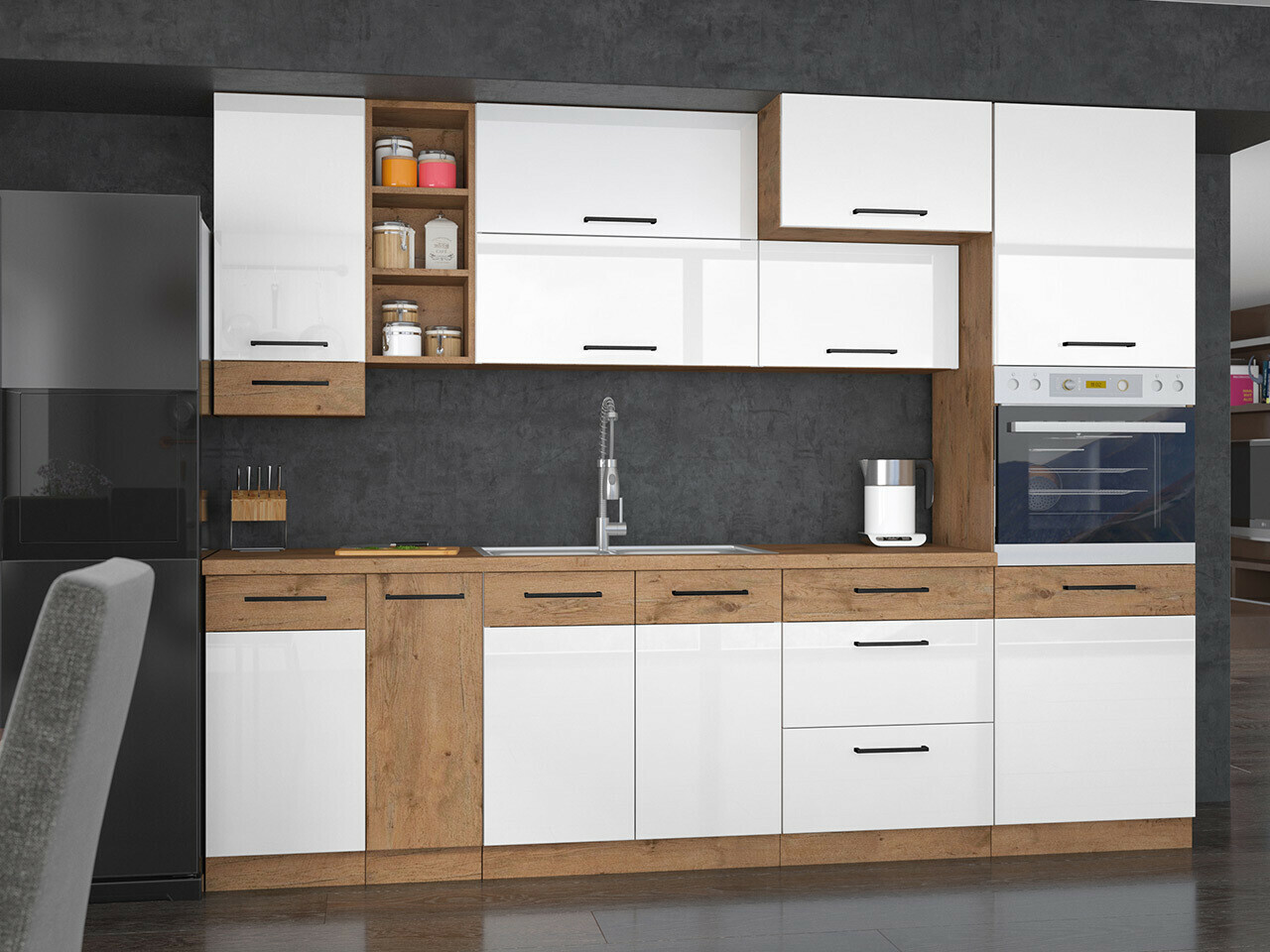 Modularni kuhinjski komplet Wood White 137