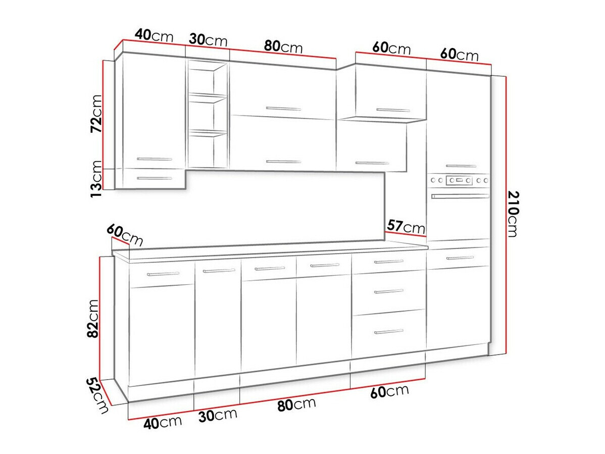Modularni kuhinjski komplet Wood White 137