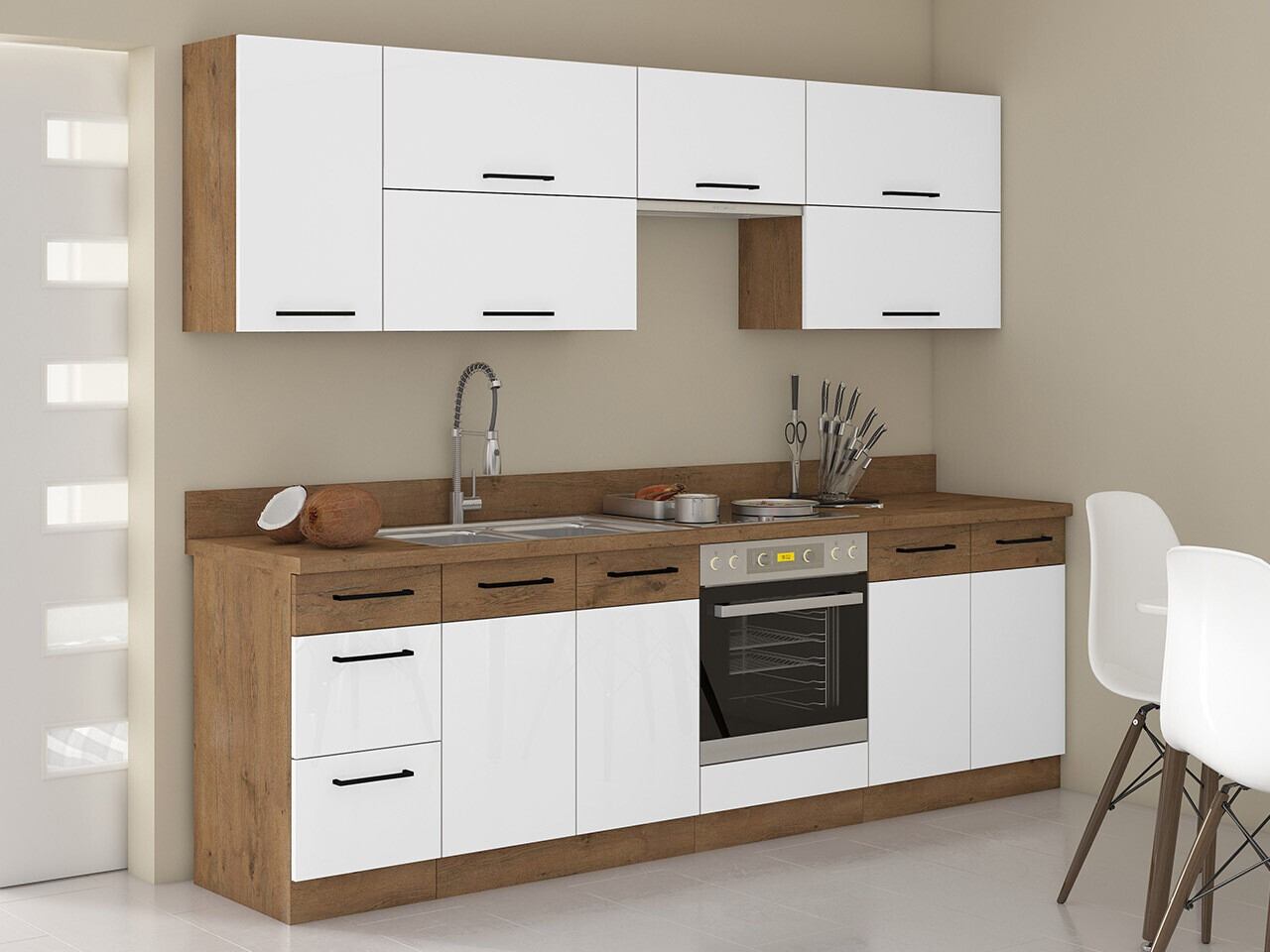 Modularni kuhinjski komplet Wood White 138
