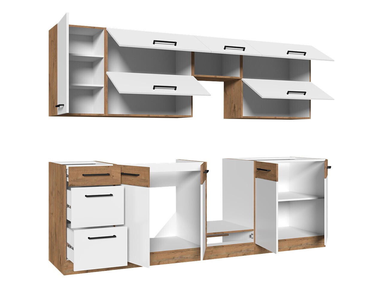 Modularni kuhinjski komplet Wood White 138