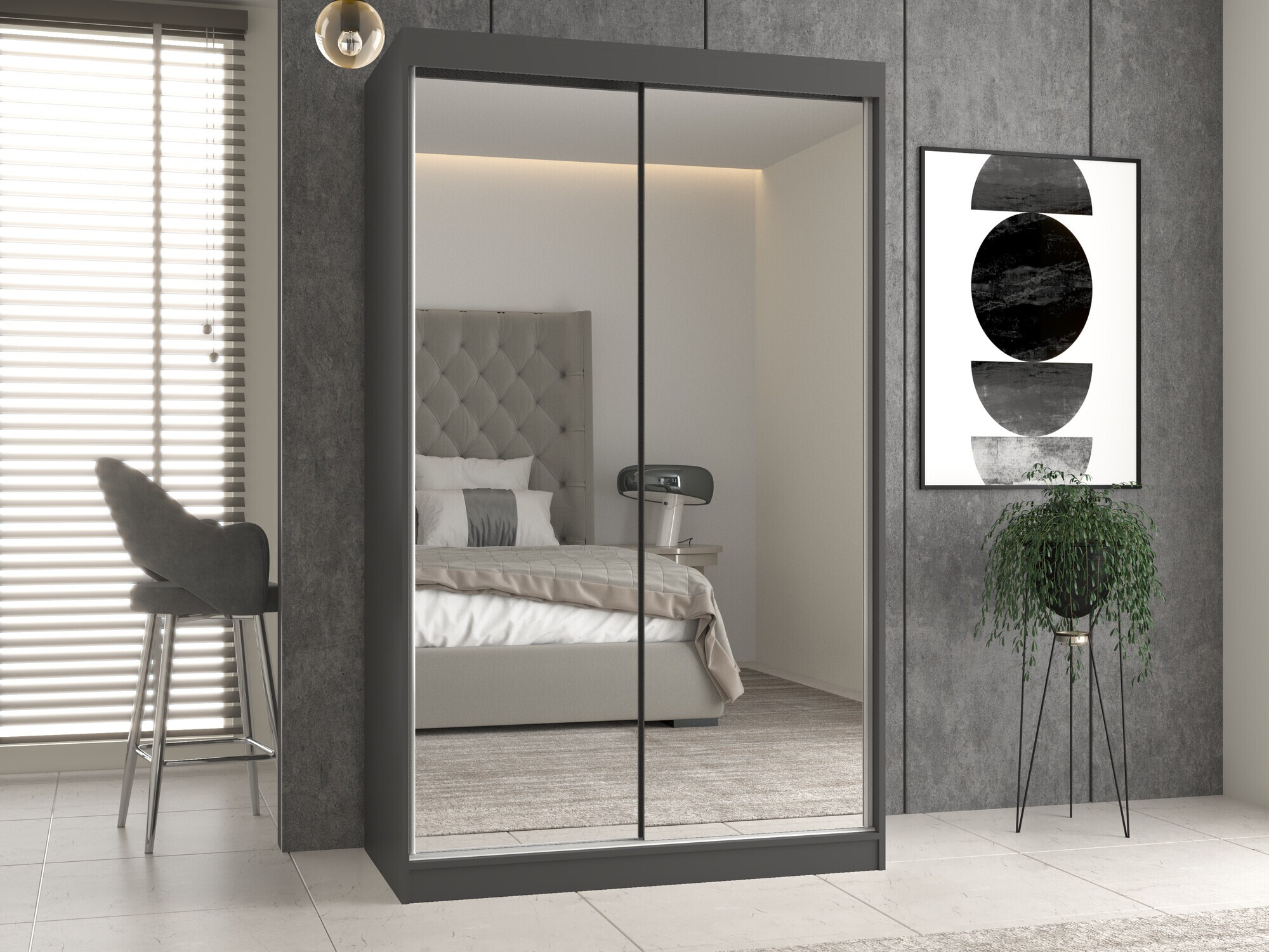 Garderobna omara Mandeville 158 (Antracit)