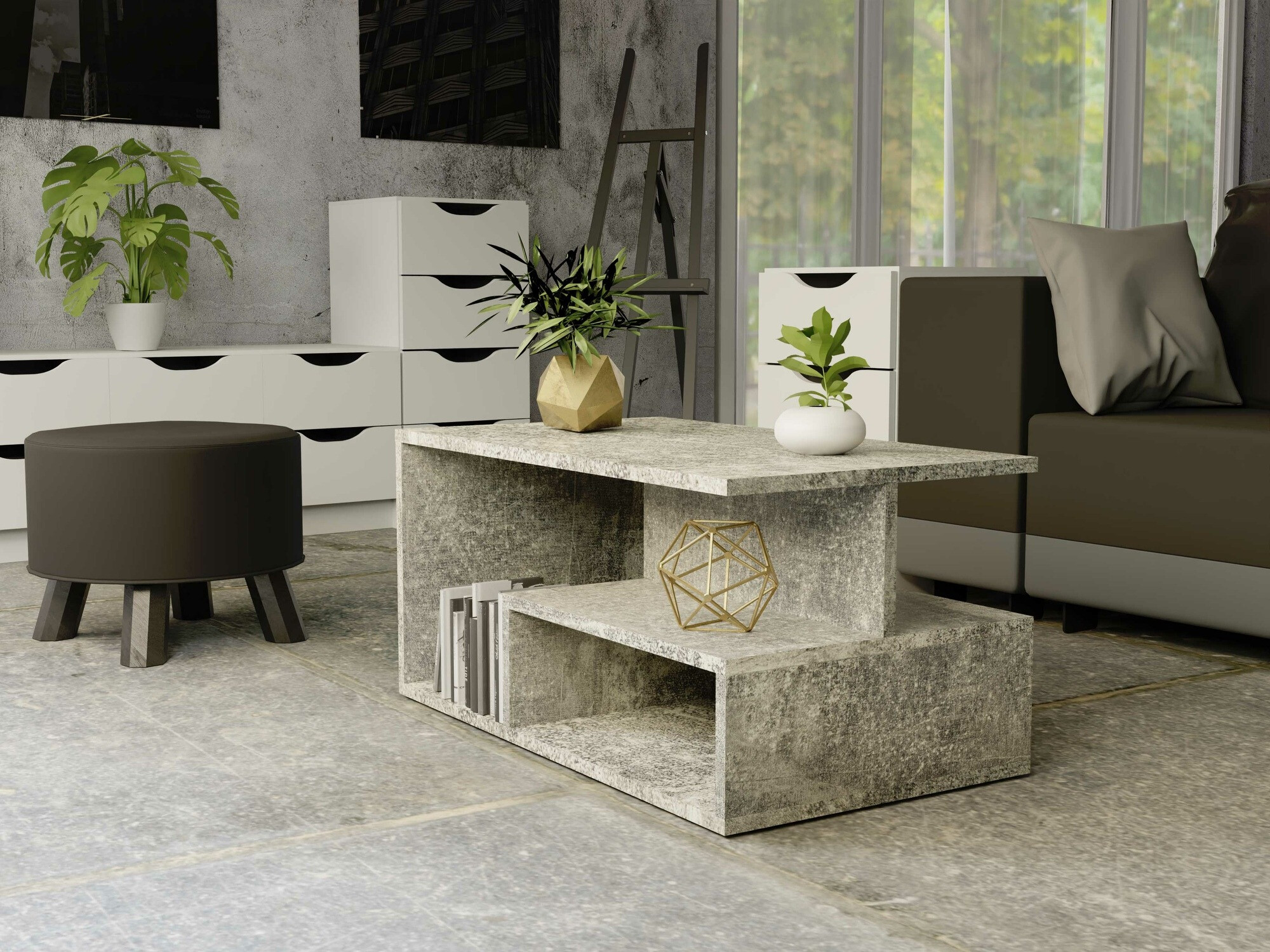 Klubska mizica Mandeville 166 (Beton)
