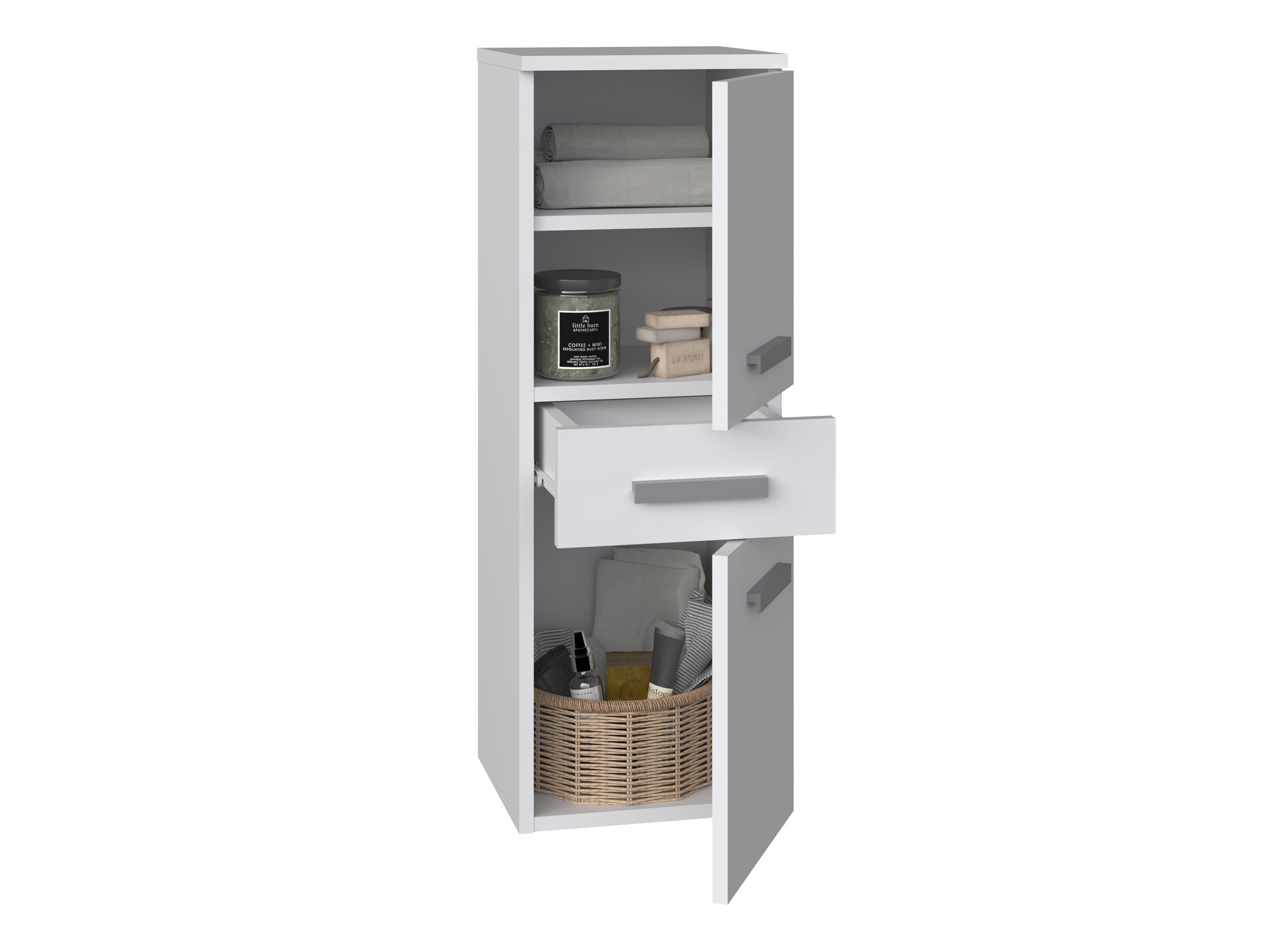 Prostostoječa Kopalniška omarica Nolmaru 108 (Bela)