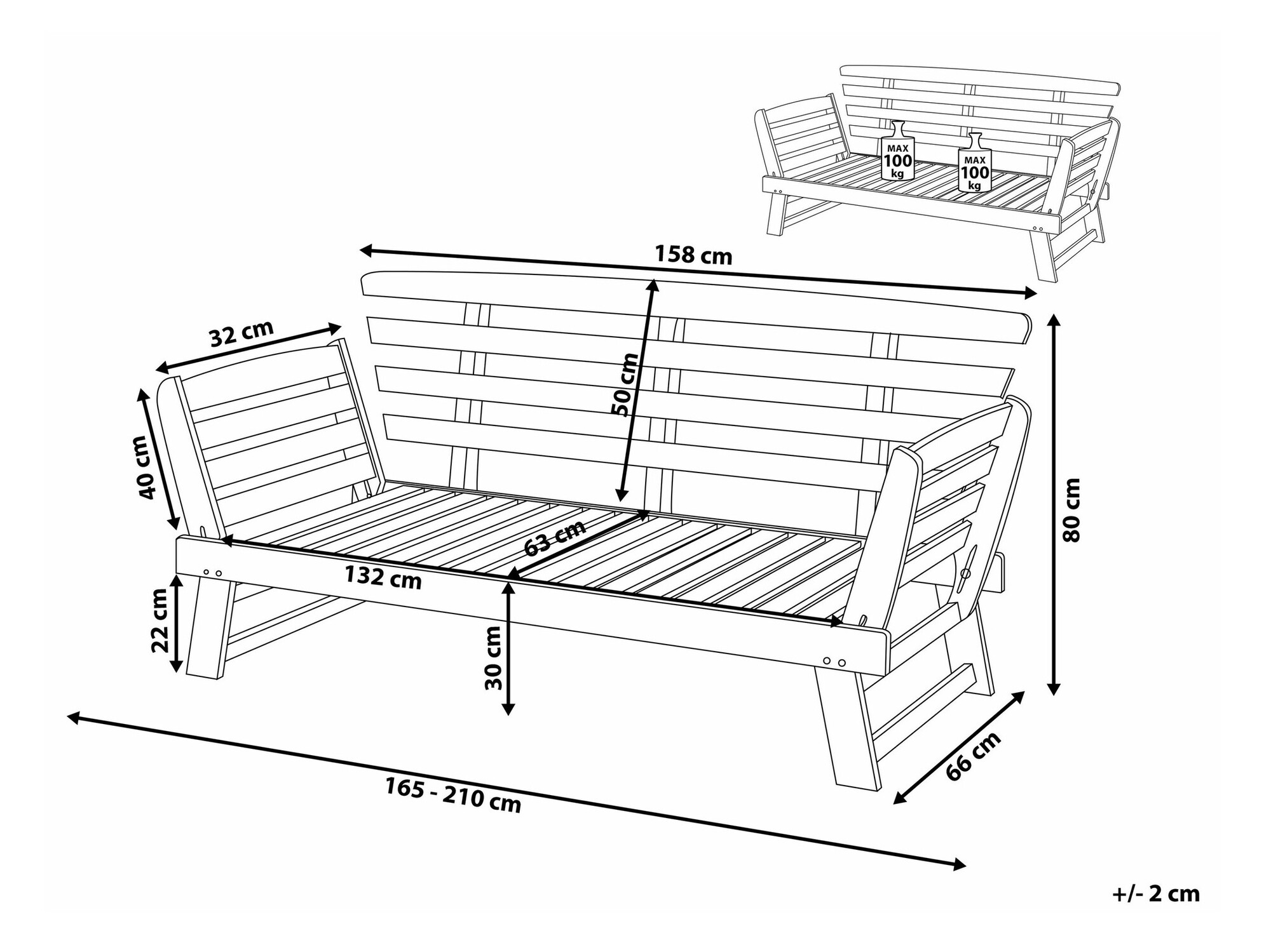 Vrtni kavč Berwyn 1979 (Siva + Temen les)