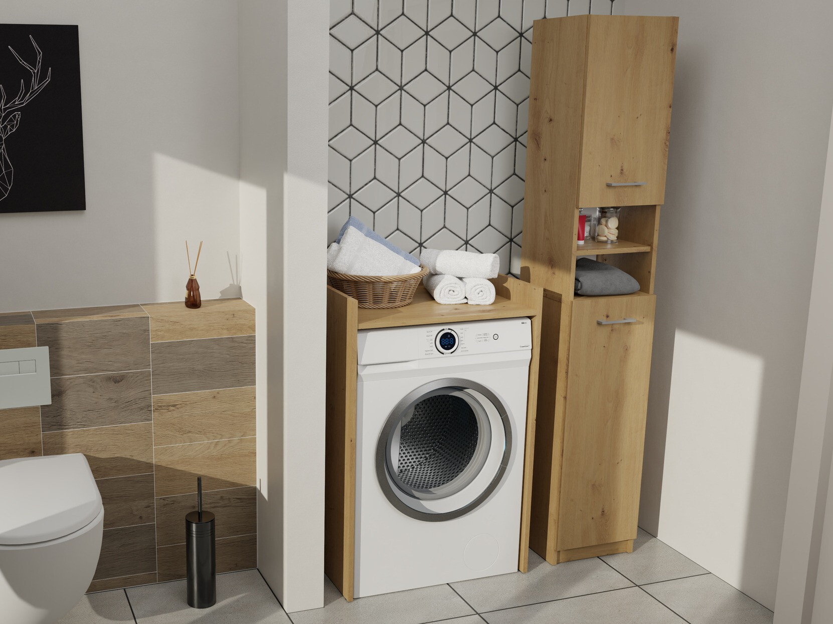 Prostostoječa Kopalniška omarica Balelbo 102 (Artisan hrast)