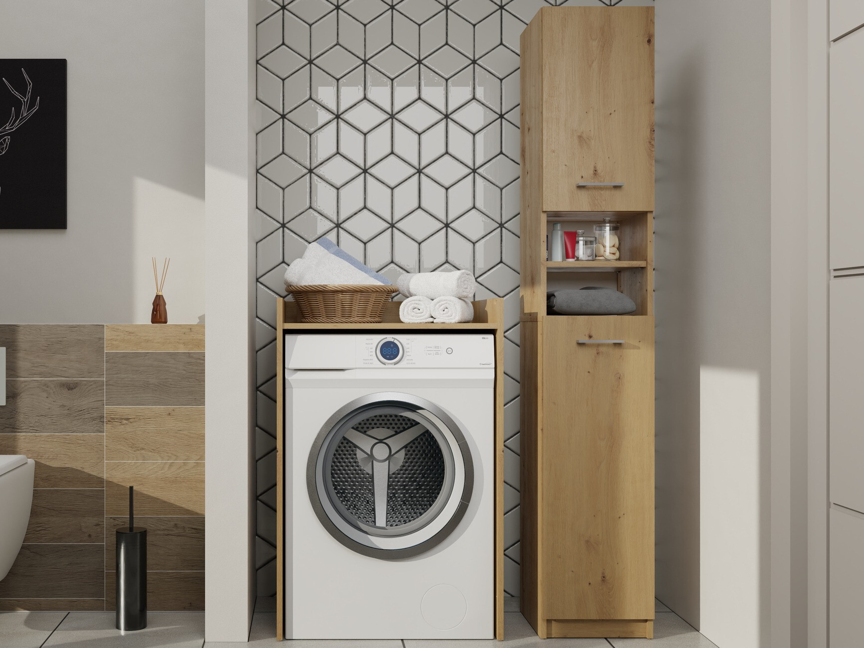 Prostostoječa Kopalniška omarica Balelbo 102 (Artisan hrast)