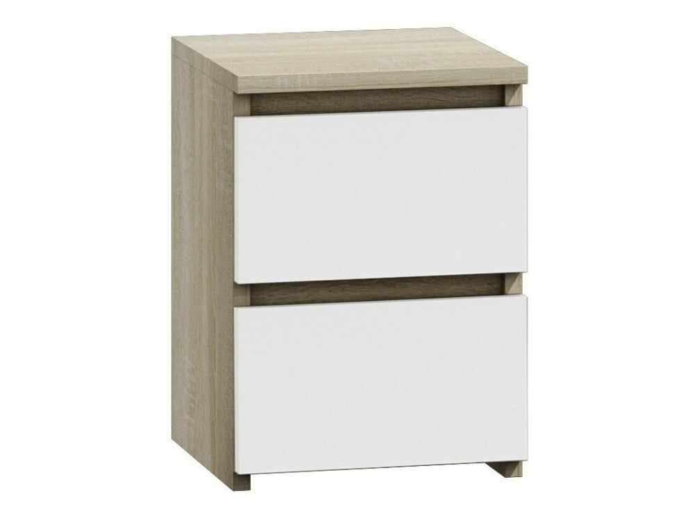 Nočna omarica Elbvelu 107 (Bela + Sonoma hrast)