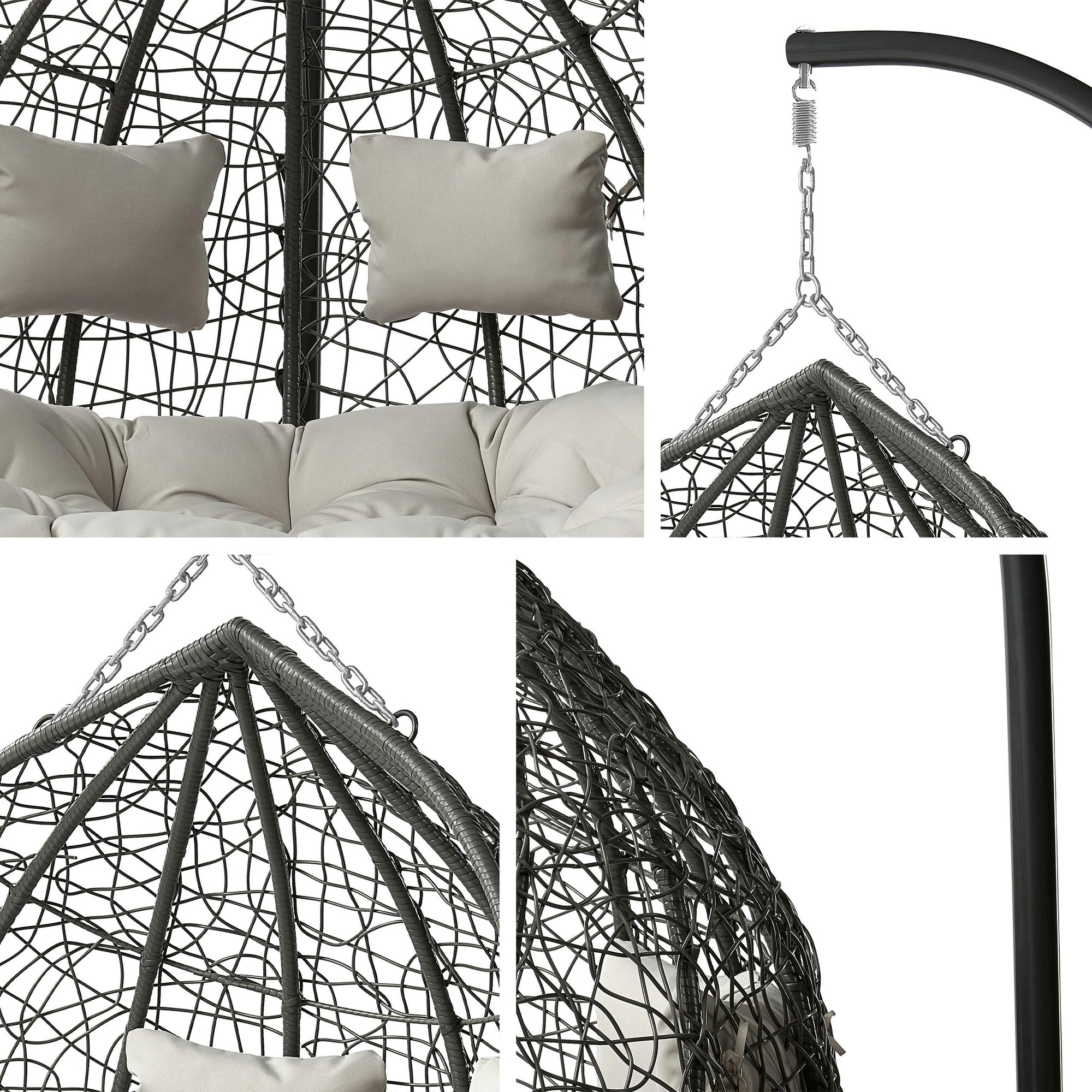 Viseči stol Comfivo 325 (Siva + Svetlo siva)