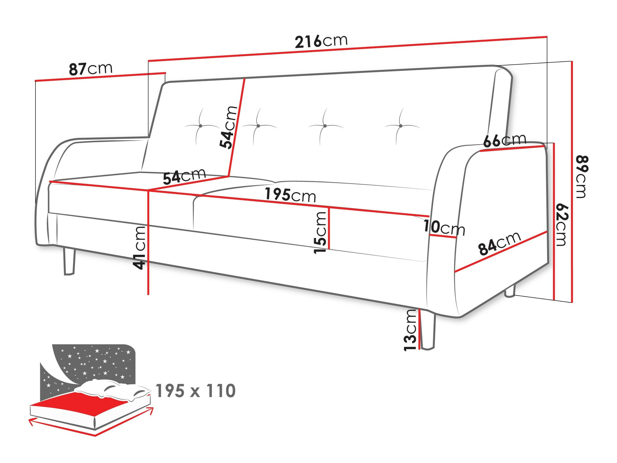 Raztegljiv kavč Comfivo Finis