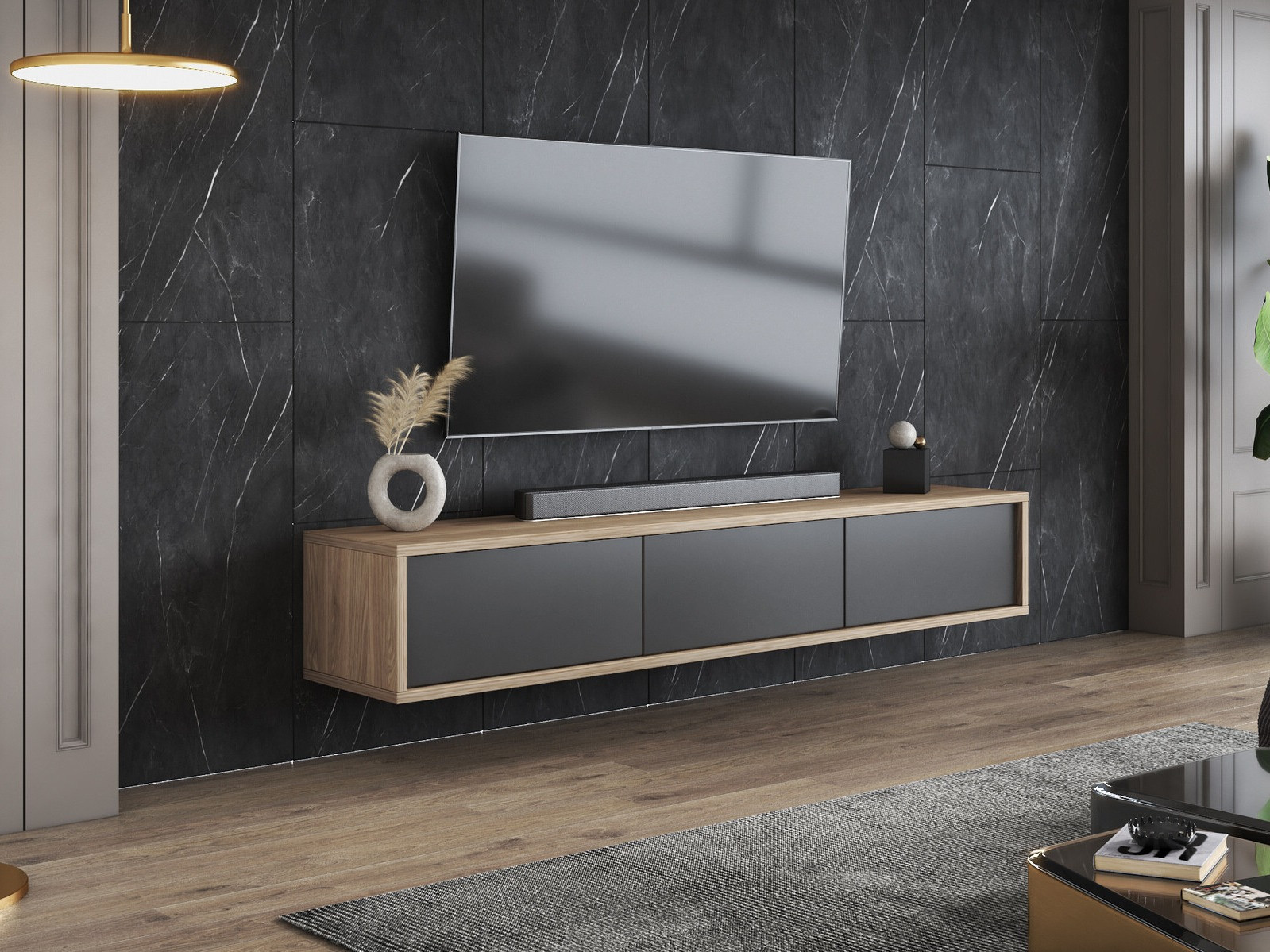 TV-omarica Austin 324 (Hrast + Antracit)