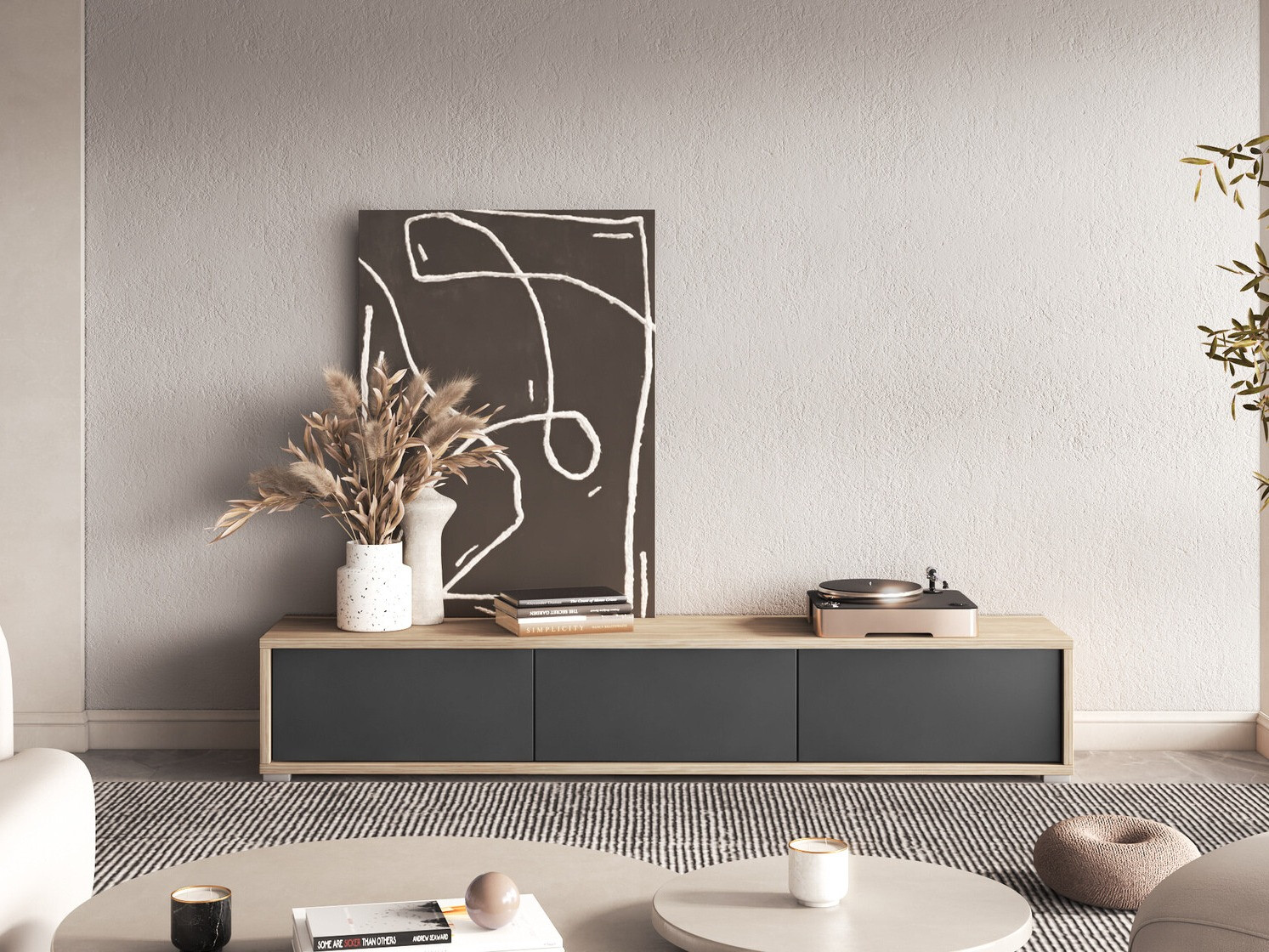 TV-omarica Austin 324 (Hrast + Antracit)