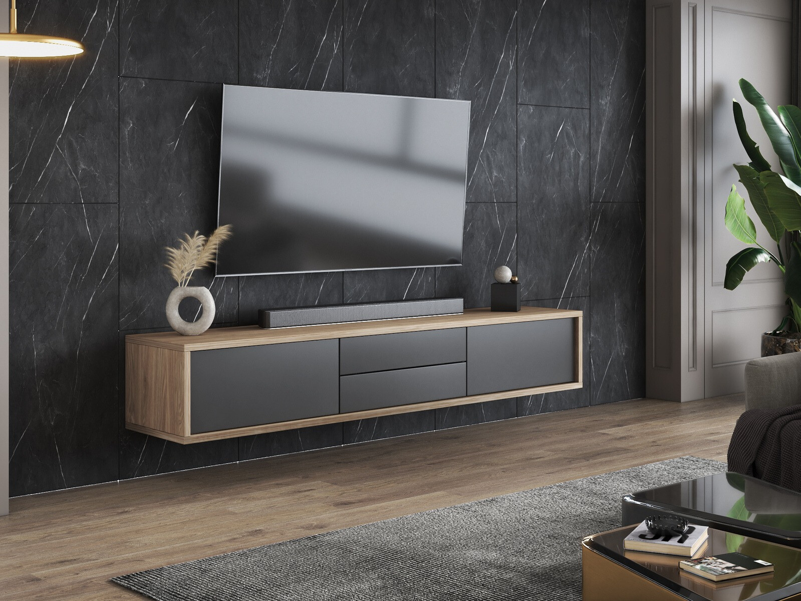 TV-omarica Austin 325 (Hrast + Antracit)