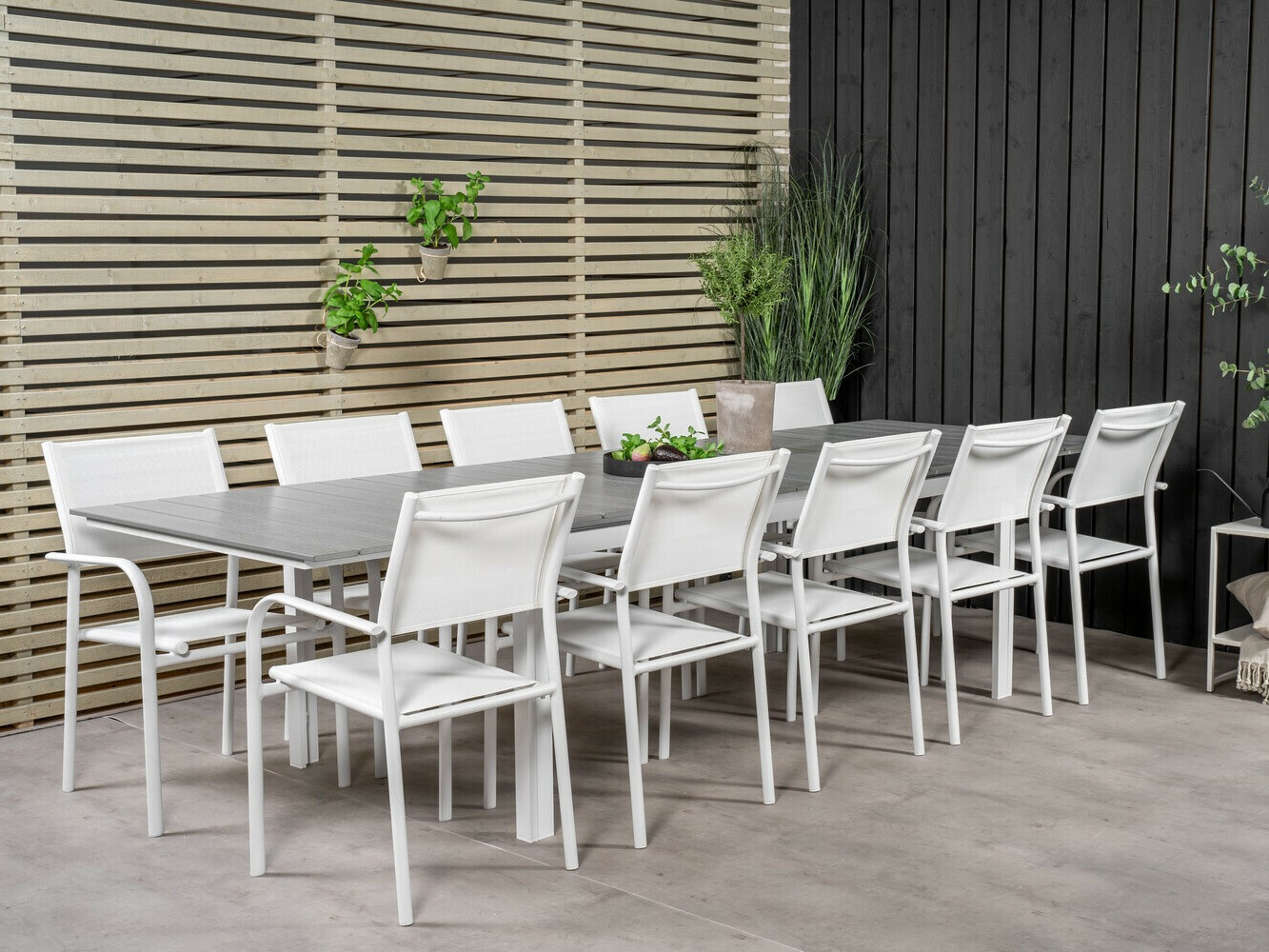 Komplet mize in stolov Dallas 3031 (Bela + Siva)