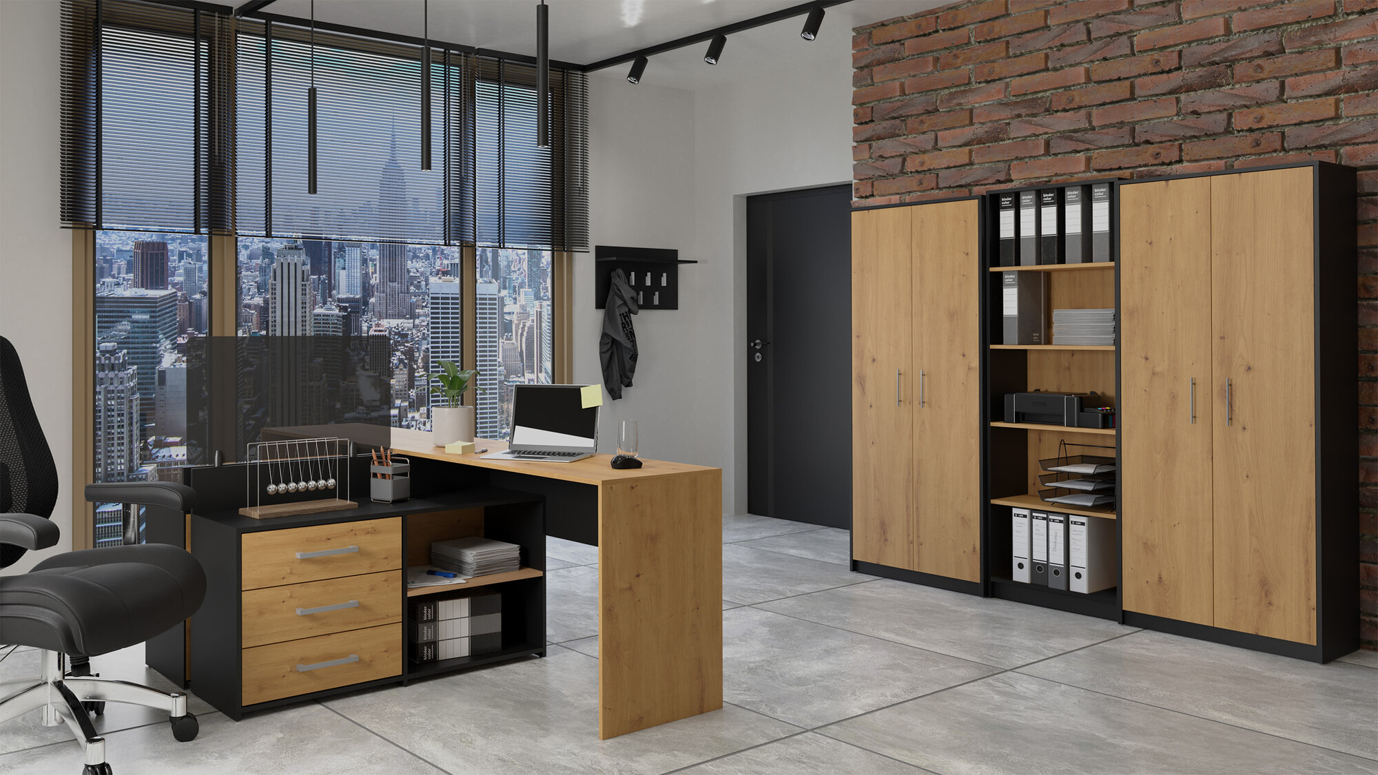 Regal Mandeville 196 (Antracit + Artisan hrast)