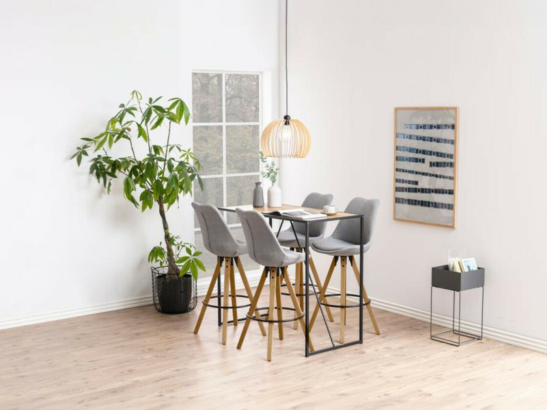 Jedilniški komplet Norsica 517 (Siva + Svetel les)