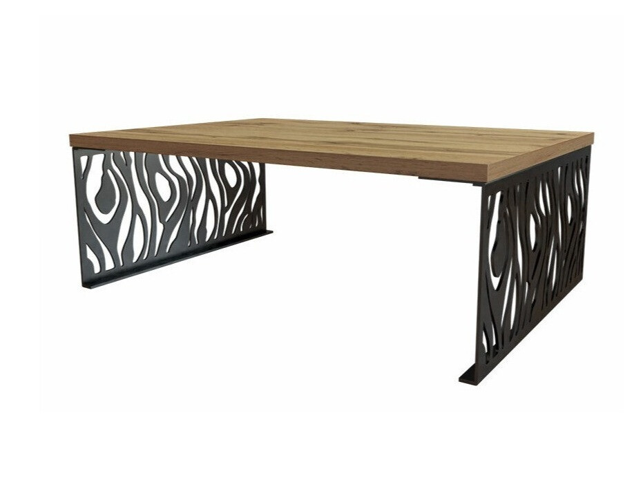 Klubska mizica Germantown 108 (Hrast + Mat črna)