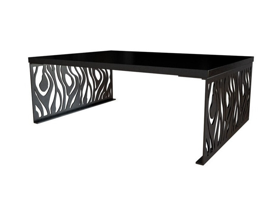 Klubska mizica Germantown 108 (Sijaj črna + Mat črna)