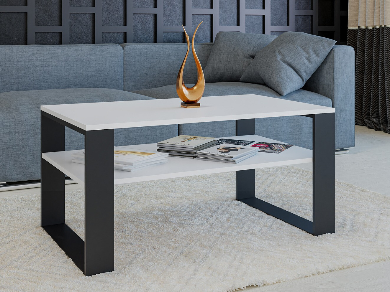 Klubska mizica Mandeville 208 (Bela + Črna)