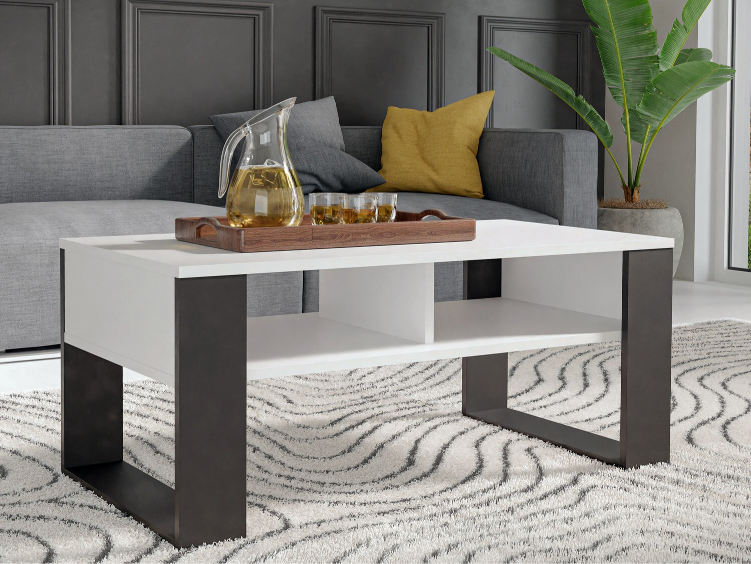 Klubska mizica Mandeville 209 (Bela + Črna)