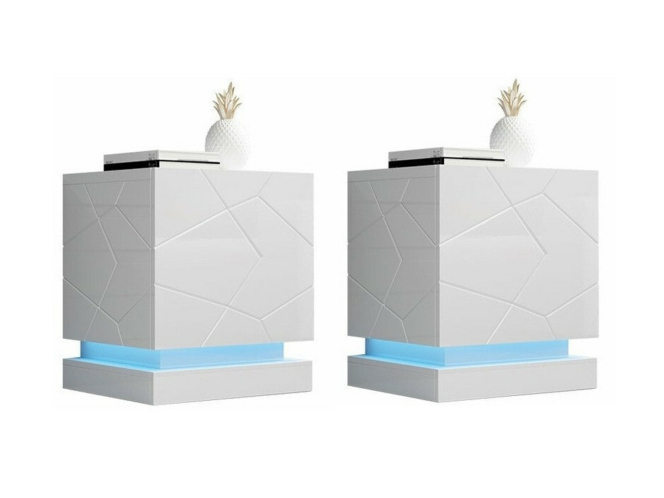 Komplet nočnih omaric Linar (Bela + Sijaj bela)