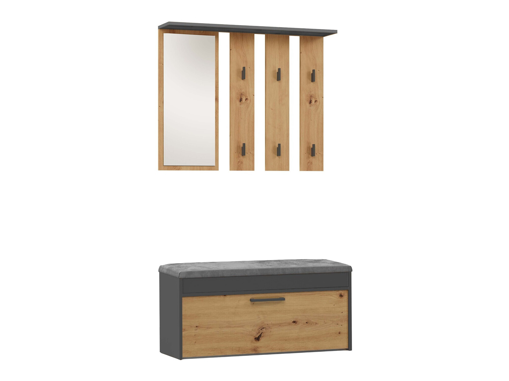 Komplet za predsobo Mandeville 218 (Antracit + Artisan hrast)