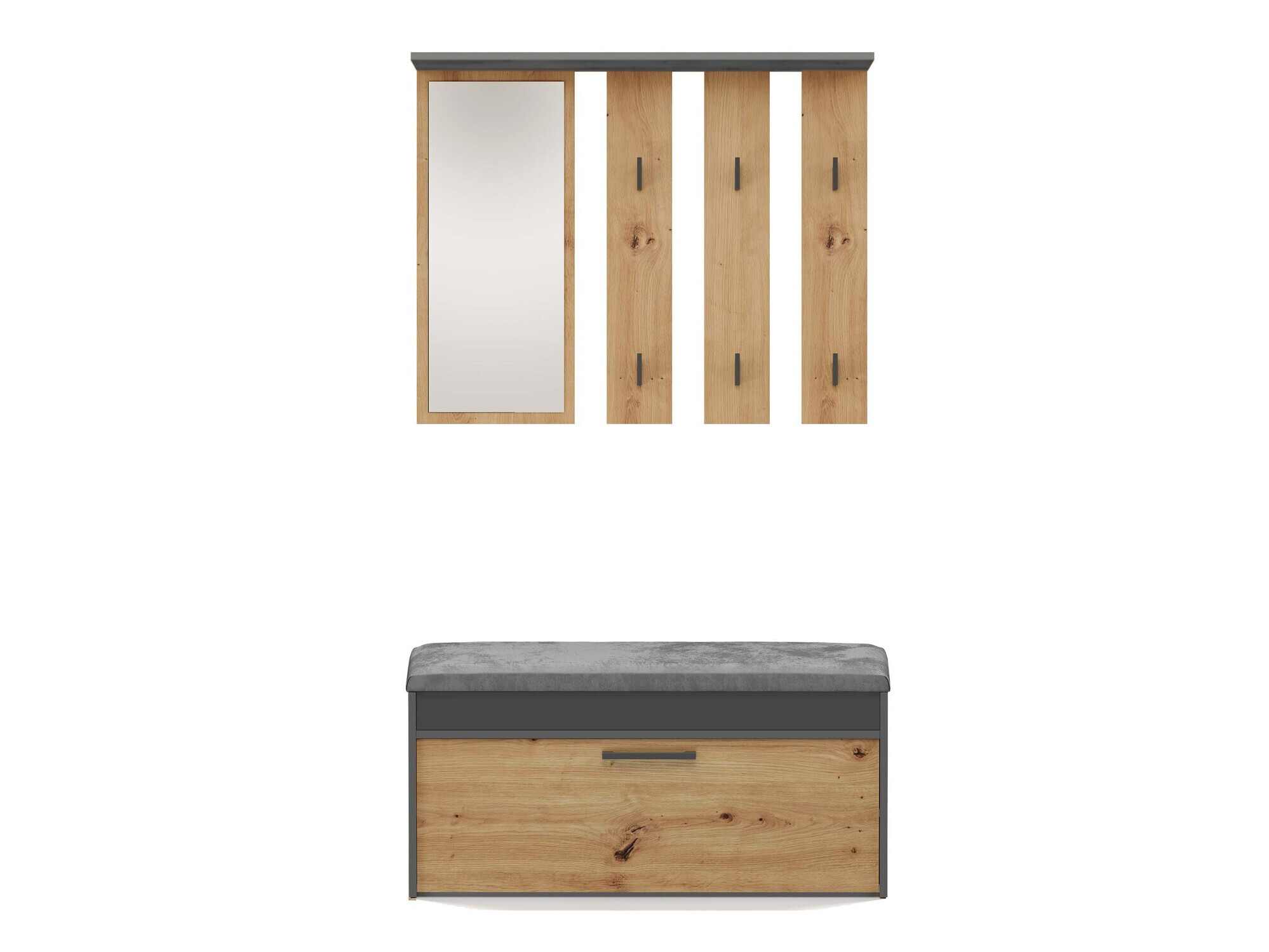 Komplet za predsobo Mandeville 218 (Antracit + Artisan hrast)