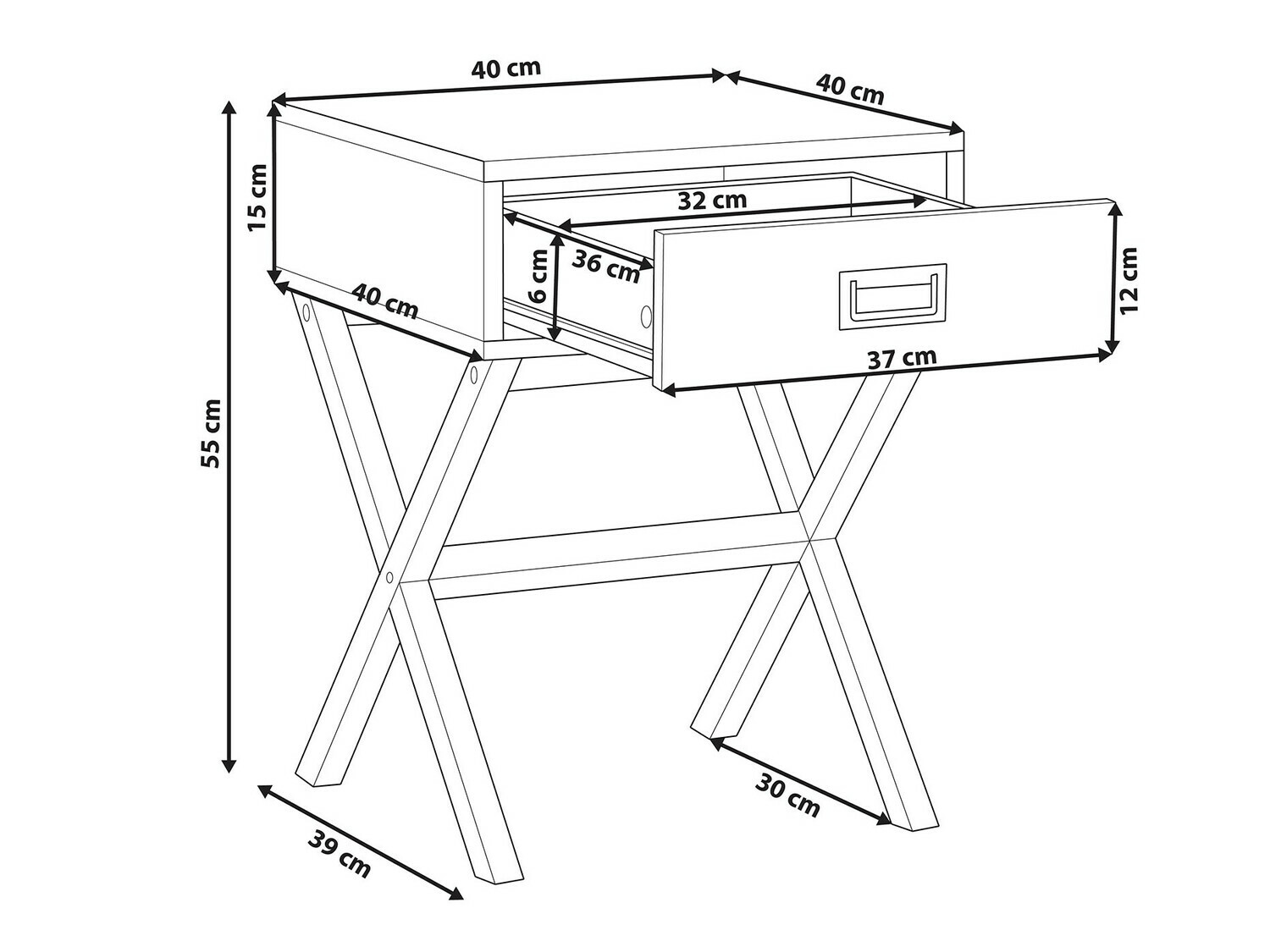 Nočna omarica Berwyn 265 (Siva)