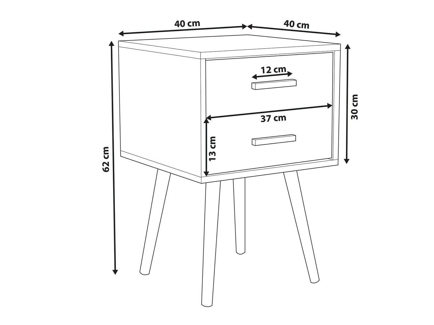 Nočna omarica Berwyn 281 (Bela + Svetel les)