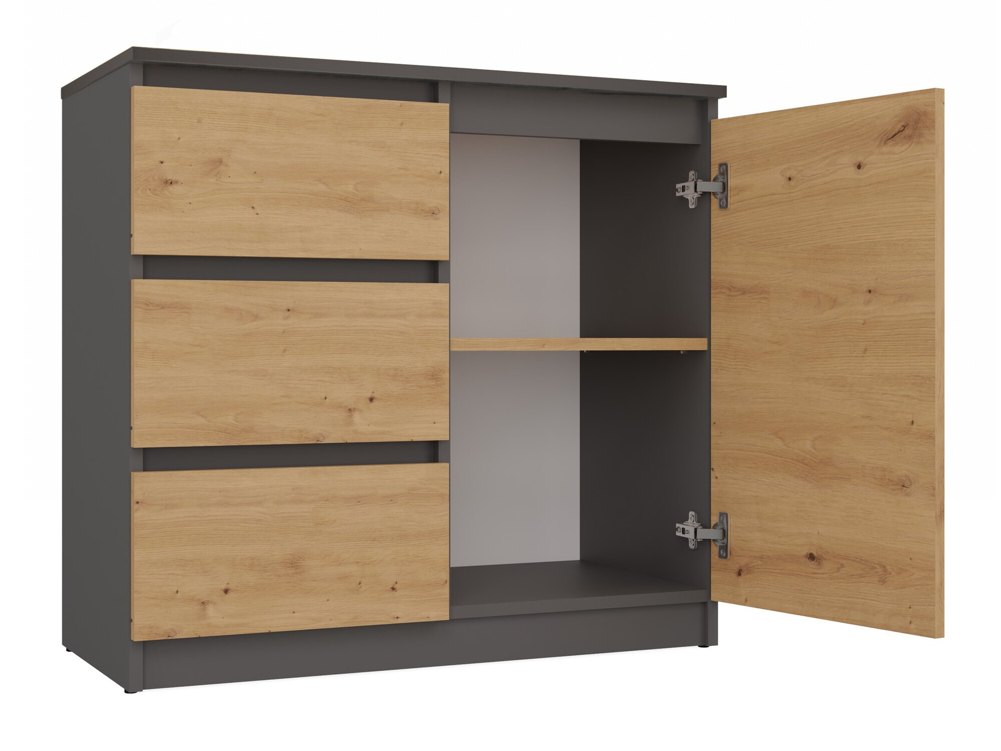 Komoda Elbvelu 110 (Antracit + Artisan hrast)