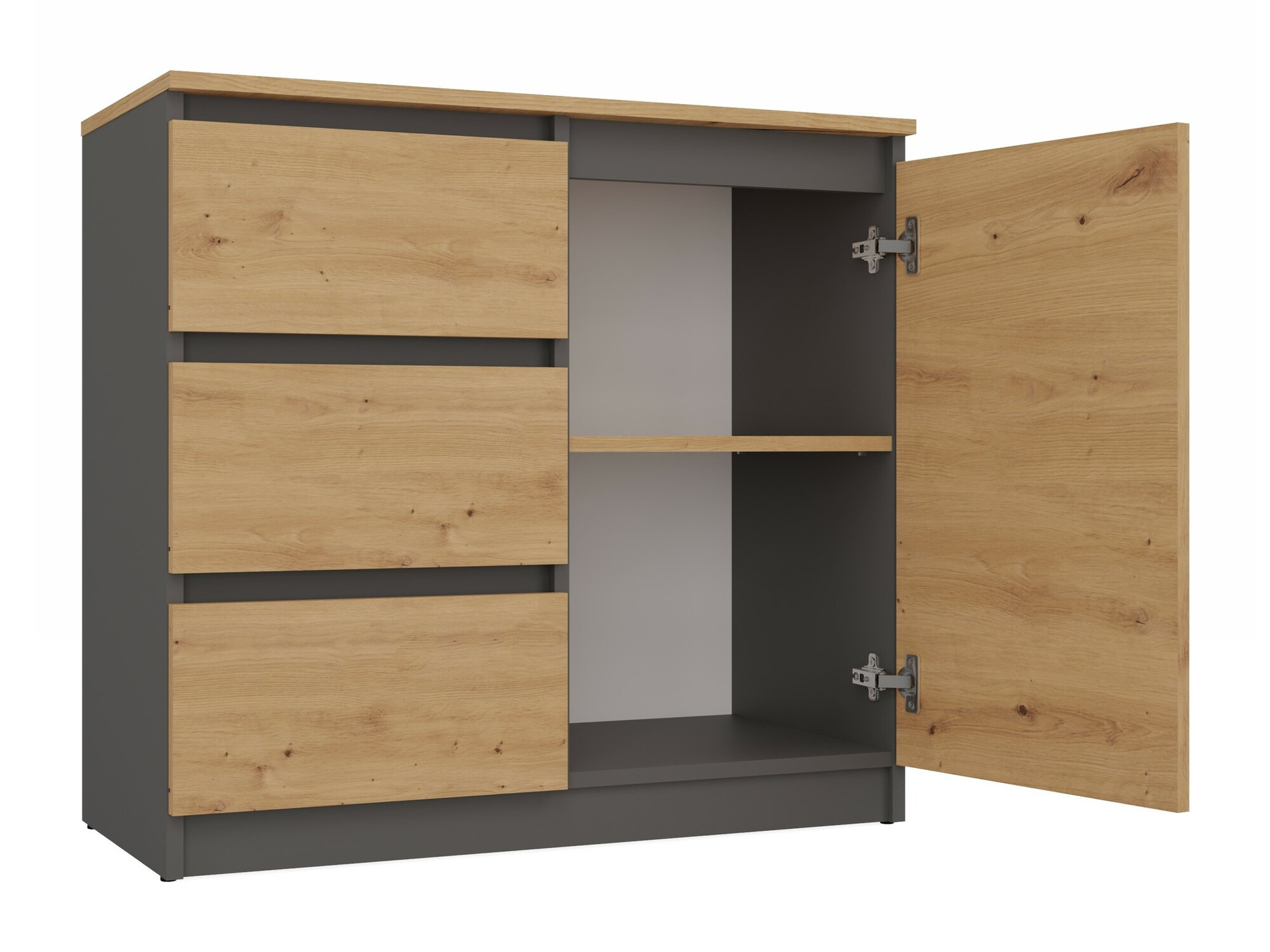 Komoda Elbvelu 110 (Artisan hrast + Antracit)