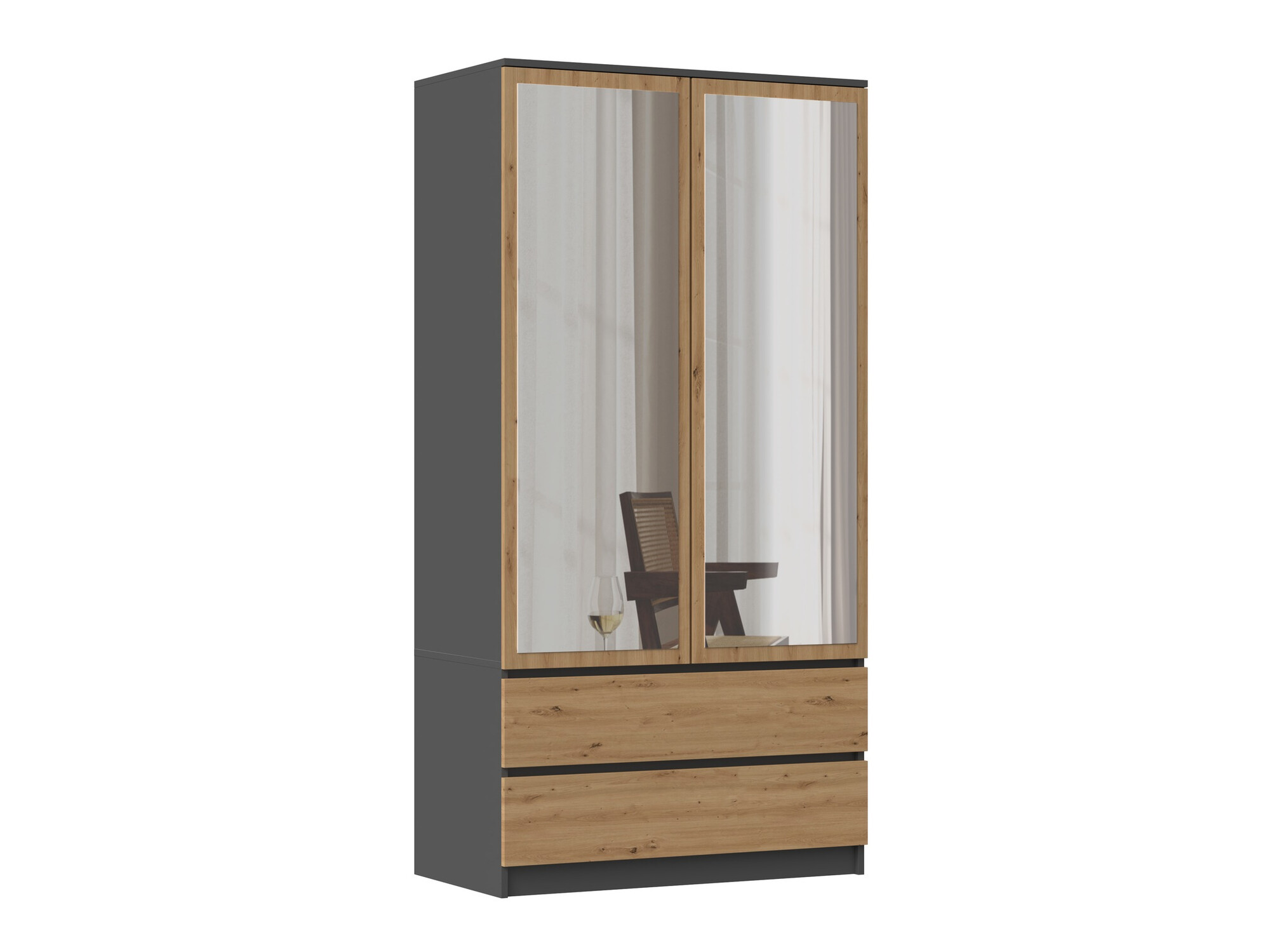 Garderobna omara Elbvelu 116 (Antracit + Artisan hrast)