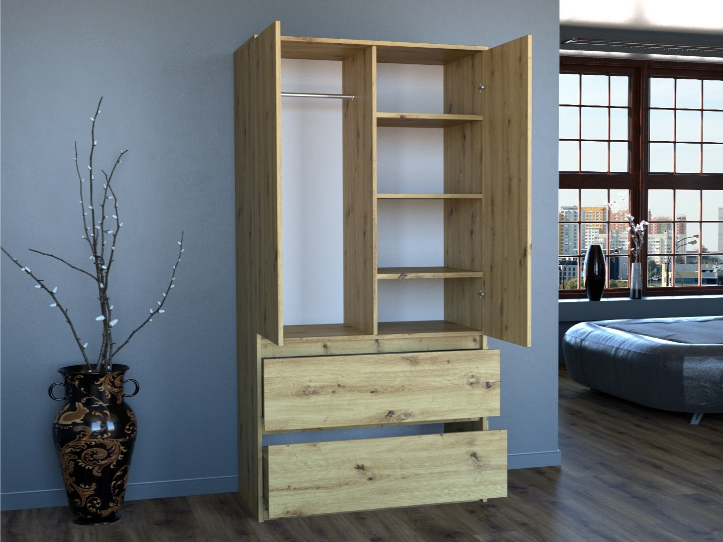 Garderobna omara Elbvelu 116 (Artisan hrast)