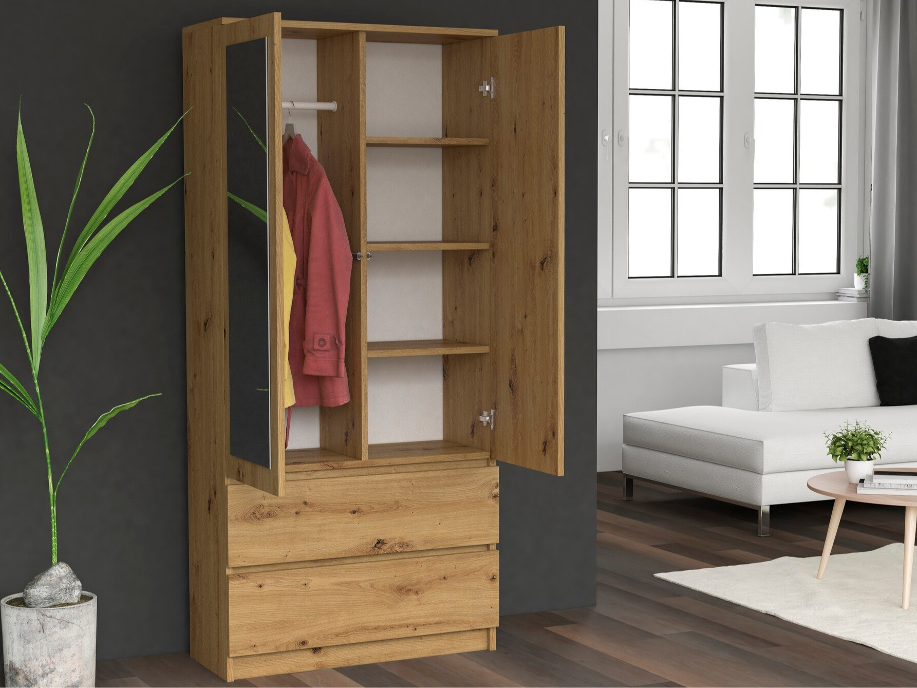 Garderobna omara Elbvelu 116 (Artisan hrast)
